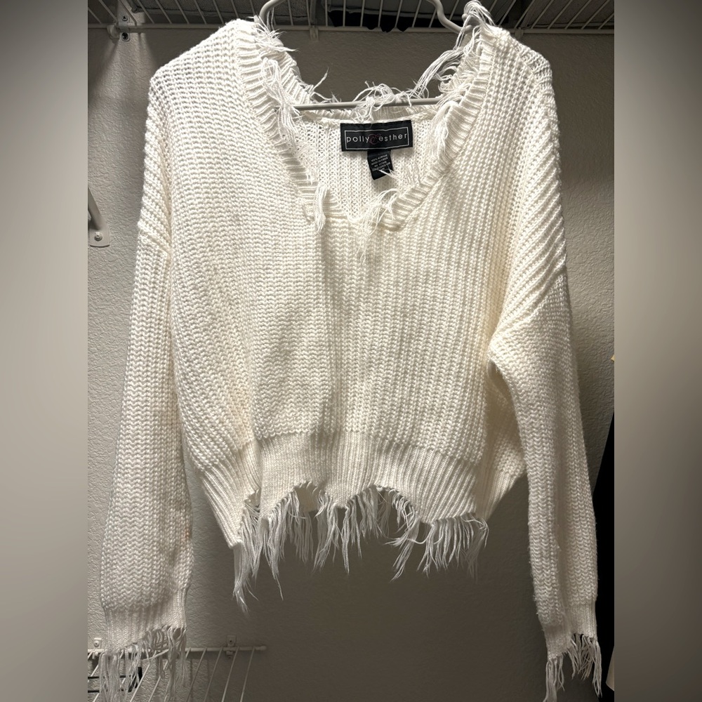 White Cropped Sweater
